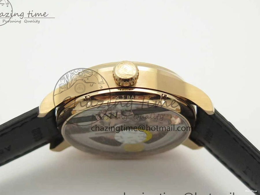 MIROTIME 1220 Portuguese Tourbillon IW5046 RG ZF Best Edition Gray Dial on Black Leather Strap SmoothTexture 7142